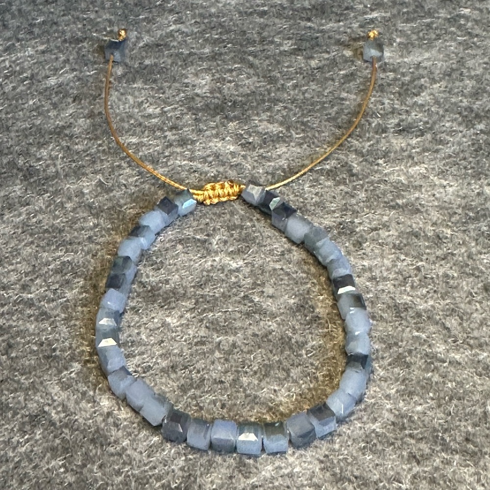 Elegant Adjustable Blue Glass Beaded Bracelet